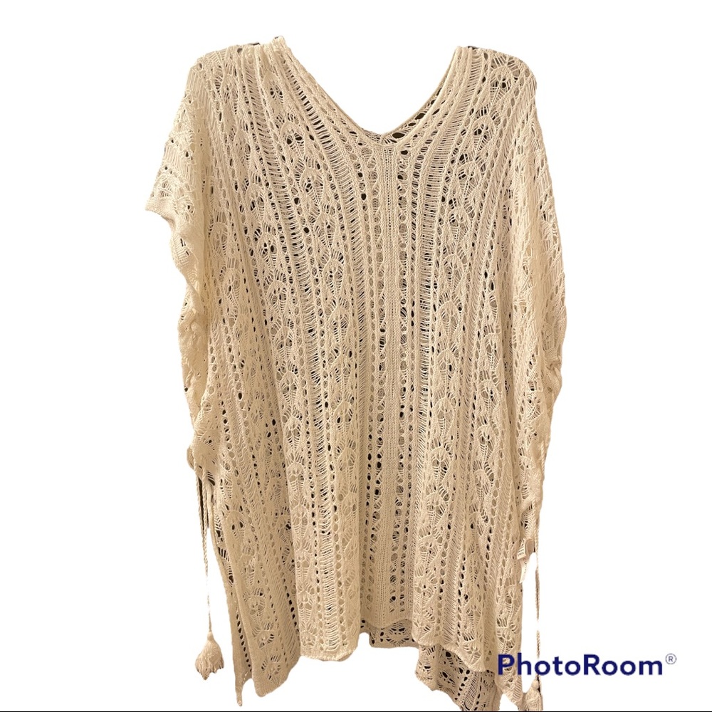 Cream Bathing suit coverup.